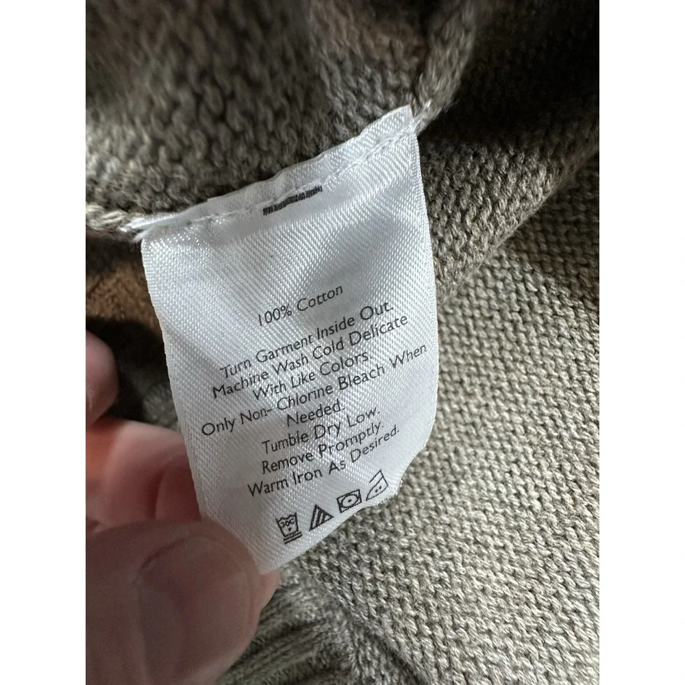 Eddie Bauer Heavy Knit‎ Cotton Sweater Navy Beige Men's Size XLT/ XL Tall - Picture 6 of 8